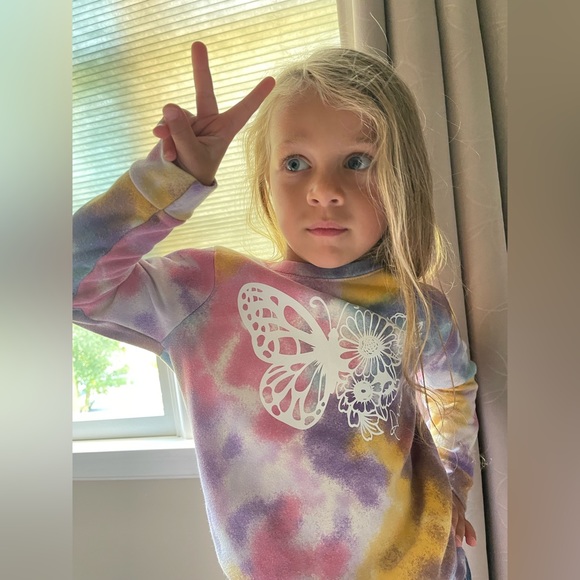 Children Custom Clothing, Personalized Clothes, Butterfly Flower, Personal Name - Picture 1 of 3